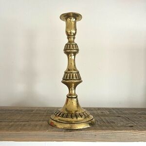 Brass candlestick antique 10”
